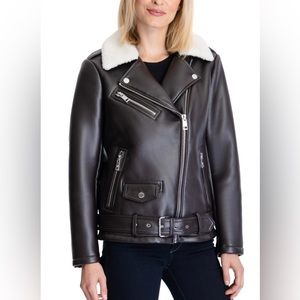 Michael kors leather moto jacket